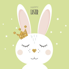 Easter bunny  with glitter crown