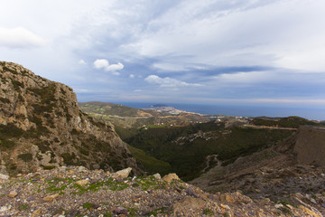 Fototapeta na wymiar Amazing view of mountain sea in tetouane morocco, maroc, cloudscape