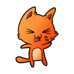 cartoon cat hissing