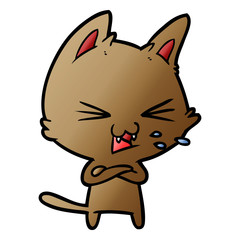 cartoon cat hissing