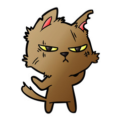 tough cartoon cat