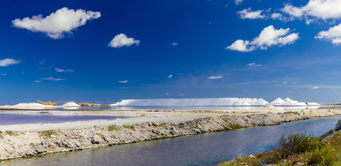 Salt flats in Bonaire (netherlands antilles)