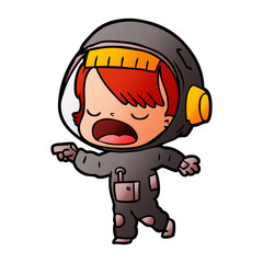 cartoon talking astronaut