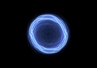 Blue ice lightning ball, plasma and power background