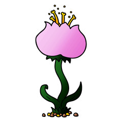 cartoon exotic flower