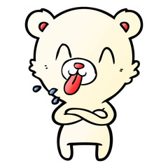 rude cartoon polar bear sticking out tongue