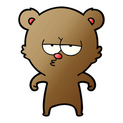 Fototapeta premium bored bear cartoon