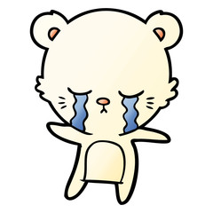 crying cartoon polar bear