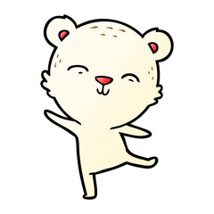 happy cartoon polar bear dancing