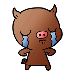 cartoon pig crying