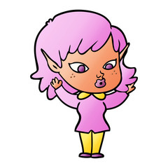 pretty cartoon elf girl