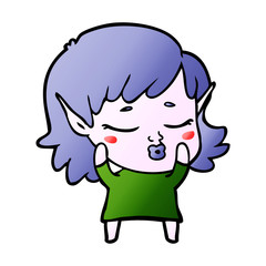 pretty cartoon elf girl