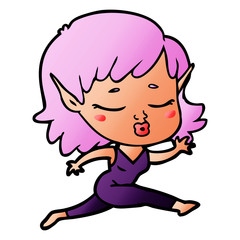 Obraz premium pretty cartoon elf girl