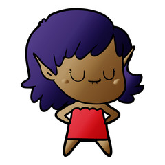 happy cartoon elf girl