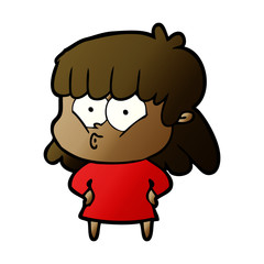 cartoon whistling girl