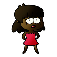 Fototapeta premium cartoon tired woman