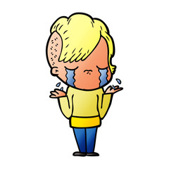 cartoon crying girl