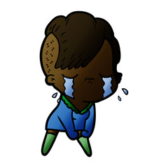 cartoon crying girl
