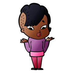 cartoon surprised girl