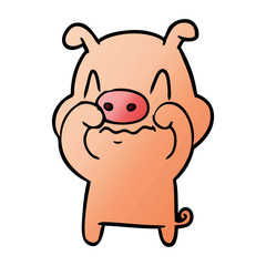 Fototapeta premium nervous cartoon pig