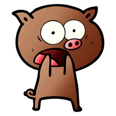 cartoon pig shouting