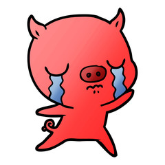 cartoon pig crying