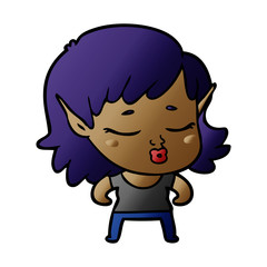 pretty cartoon elf girl