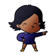 cartoon woman pointing