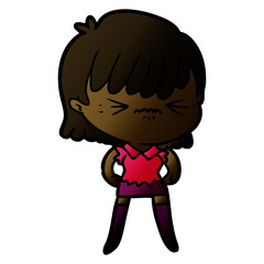 annoyed cartoon girl