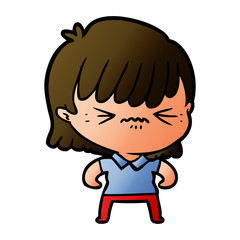 annoyed cartoon girl
