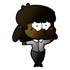 cartoon whistling girl