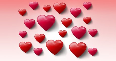 Fototapeta na wymiar Bubbly Valentines hearts