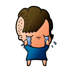 cartoon crying girl
