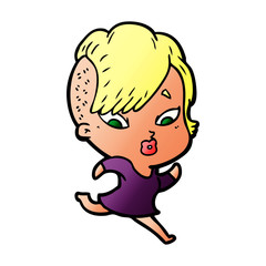 cartoon surprised girl
