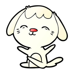 happy cartoon sitting dog