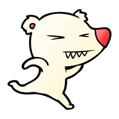 running polar bear cartoon