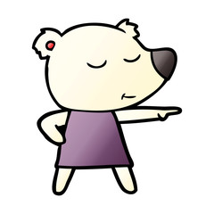 cartoon polar bear wearing dress