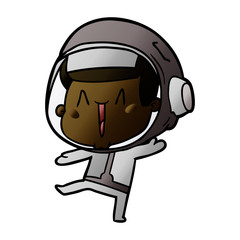 dancing cartoon astronaut