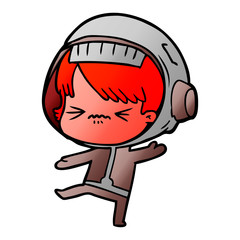 angry cartoon space girl