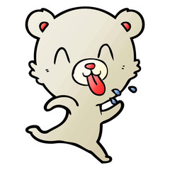 rude cartoon polar bear sticking out tongue