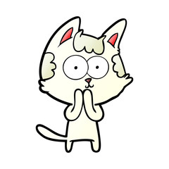 happy cartoon cat