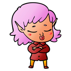 pretty cartoon elf girl