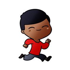 cartoon smiling boy running
