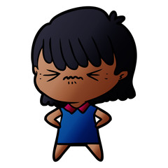 annoyed cartoon girl