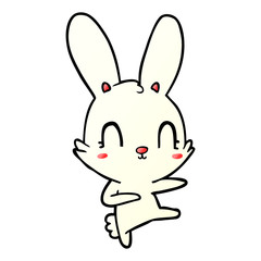 Fototapeta na wymiar cute cartoon rabbit dancing