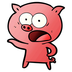 cartoon pig shouting