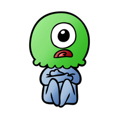 cartoon cyclops alien spaceman