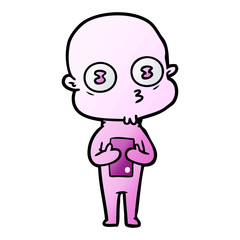 cartoon weird bald spaceman