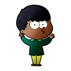 cartoon curious boy