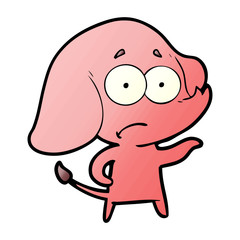 Obraz premium cartoon unsure elephant